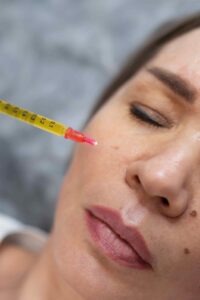 Woman getting Baby Botox injection